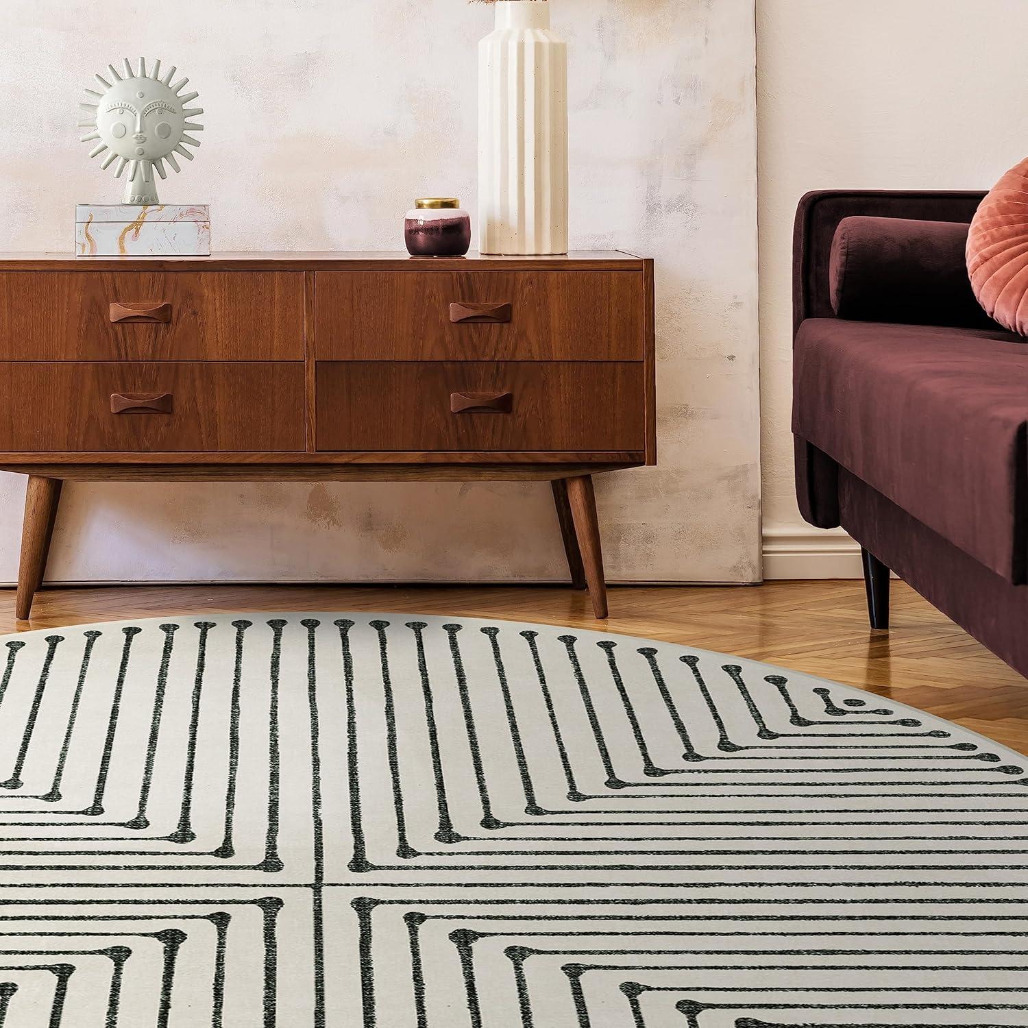 imageRUGGABLE x Jonathan Adler Machine Washable Modern Runner Rug Inkdrop Camel ampamp Ivory 25x7 StainResistant NonSlip Washable Rug for Hallway Entryway Living Room ampamp Kitchenwith Standard PadInkdrop Black Ivory Cushioned Pad