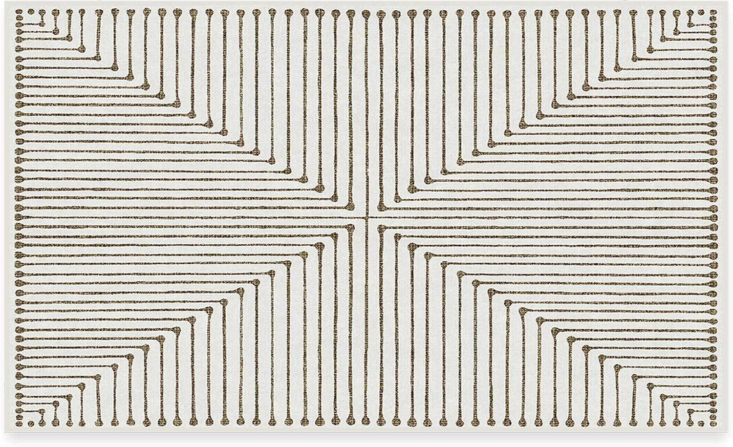 imageRUGGABLE x Jonathan Adler Machine Washable Modern Runner Rug Inkdrop Camel ampamp Ivory 25x7 StainResistant NonSlip Washable Rug for Hallway Entryway Living Room ampamp Kitchenwith Standard PadInkdrop Camel Ivory Cushioned Pad