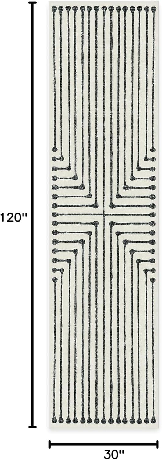 imageRUGGABLE x Jonathan Adler Machine Washable Modern Runner Rug Inkdrop Camel ampamp Ivory 25x7 StainResistant NonSlip Washable Rug for Hallway Entryway Living Room ampamp Kitchenwith Standard PadInkdrop Black Ivory Cushioned Pad