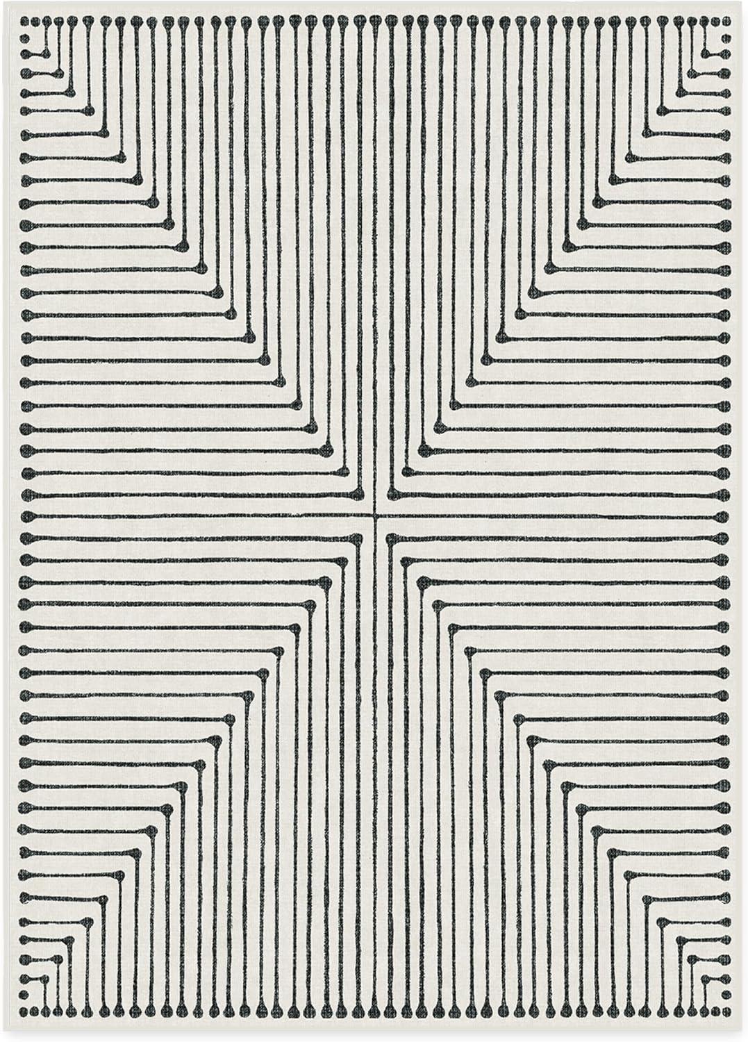 imageRUGGABLE x Jonathan Adler Machine Washable Modern Runner Rug Inkdrop Camel ampamp Ivory 25x7 StainResistant NonSlip Washable Rug for Hallway Entryway Living Room ampamp Kitchenwith Standard PadInkdrop Black Ivory Cushioned Pad