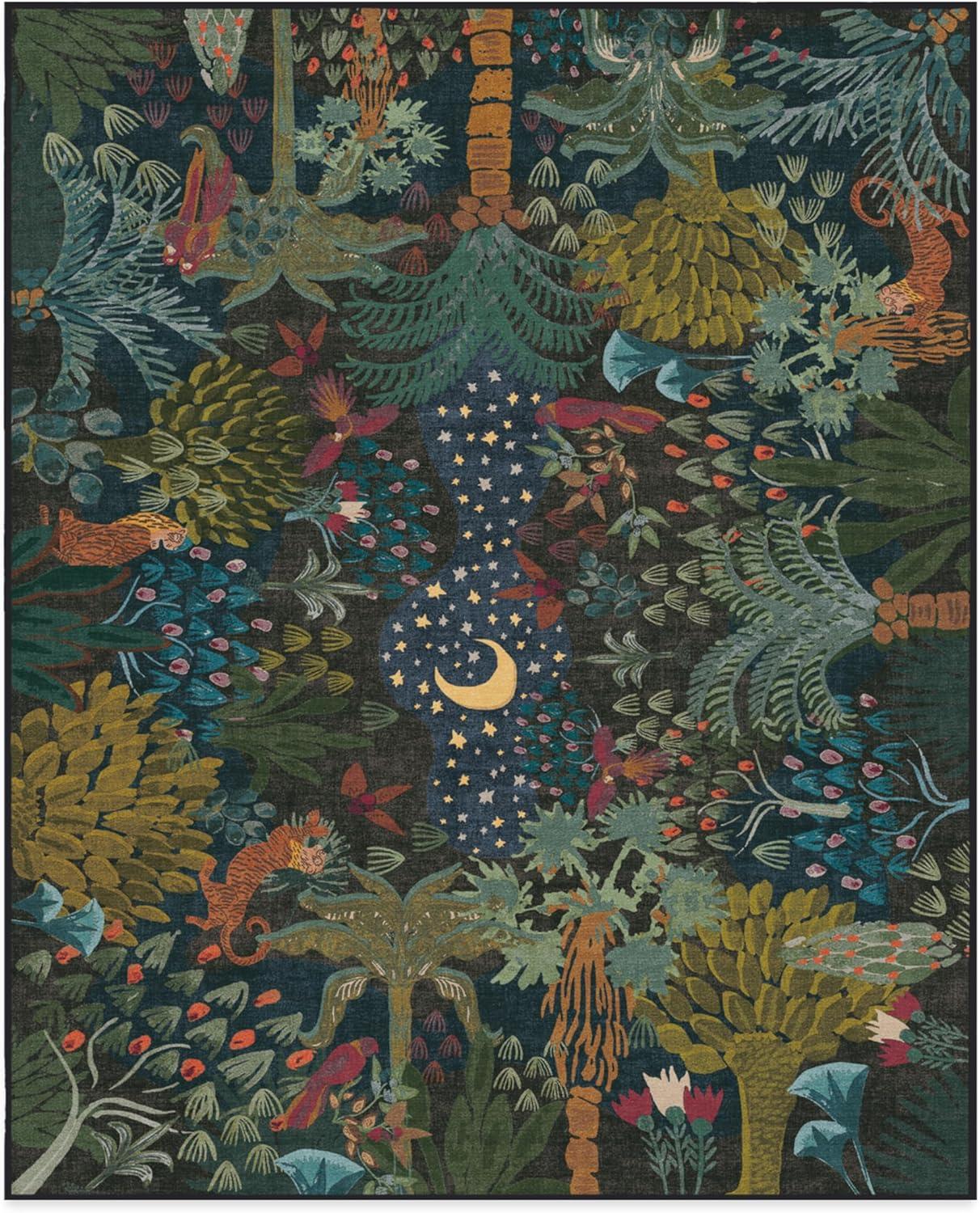 imageRUGGABLE x Justina Blakeney Machine Washable Area Rug Josephine Midnight 4x6 StainResistant NonSlip Medium Rugs for Living Room Bedroom Hallway Entryway ampamp Officewith Standard PadJosephine Midnight Cushioned Pad