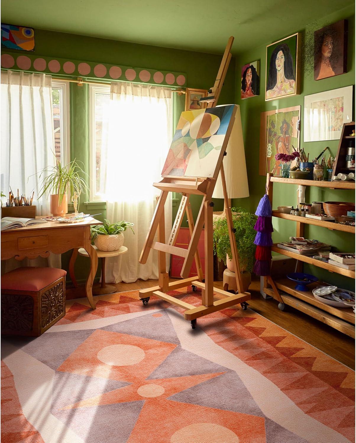 imageRUGGABLE x Justina Blakeney Machine Washable Area Rug Josephine Midnight 4x6 StainResistant NonSlip Medium Rugs for Living Room Bedroom Hallway Entryway ampamp Officewith Standard PadHilma Sunset Cushioned Pad