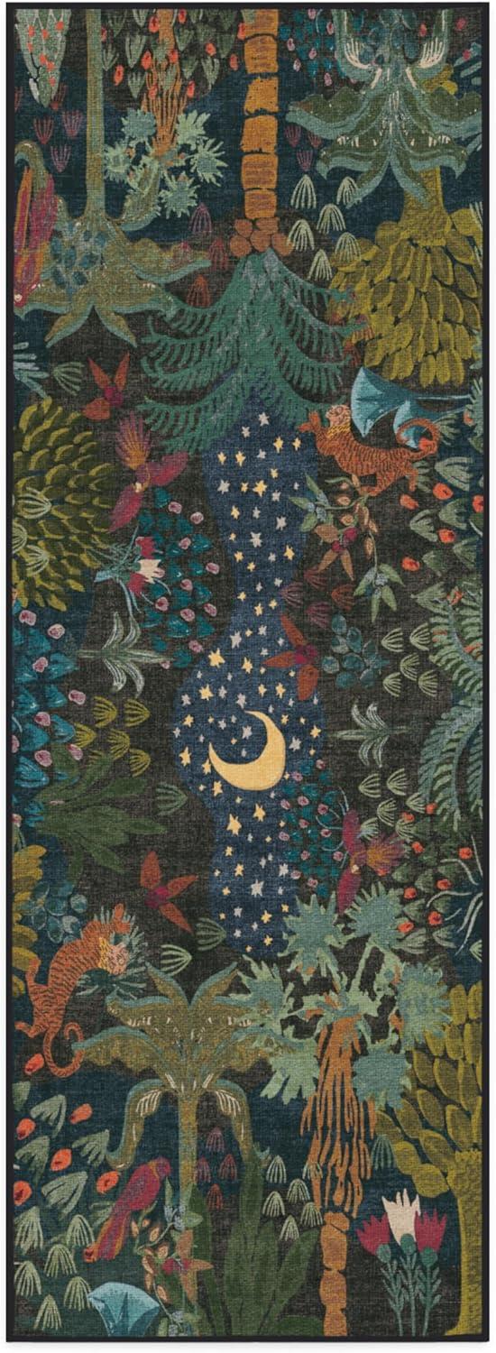 imageRUGGABLE x Justina Blakeney Machine Washable Area Rug Josephine Midnight 4x6 StainResistant NonSlip Medium Rugs for Living Room Bedroom Hallway Entryway ampamp Officewith Standard PadJosephine Midnight Standard Pad