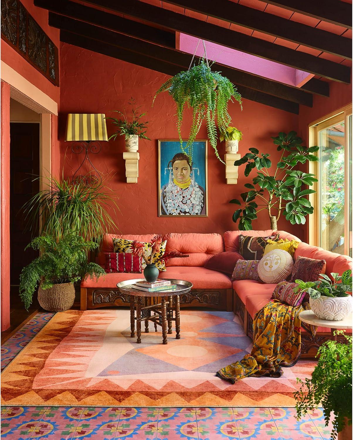 imageRUGGABLE x Justina Blakeney Machine Washable Area Rug Josephine Midnight 4x6 StainResistant NonSlip Medium Rugs for Living Room Bedroom Hallway Entryway ampamp Officewith Standard PadHilma Sunset Standard Pad