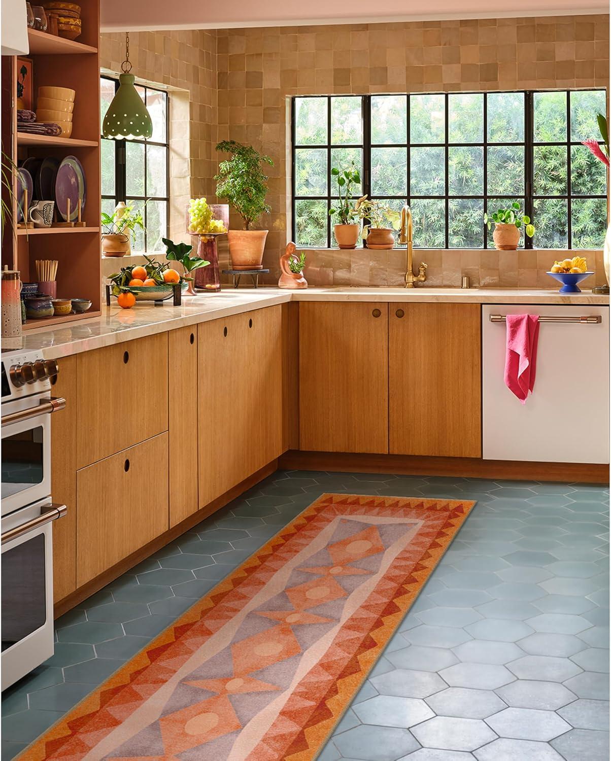 imageRUGGABLE x Justina Blakeney Machine Washable Area Rug Josephine Midnight 4x6 StainResistant NonSlip Medium Rugs for Living Room Bedroom Hallway Entryway ampamp Officewith Standard PadHilma Sunset Standard Pad