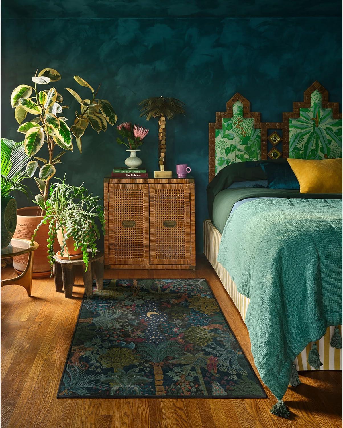 imageRUGGABLE x Justina Blakeney Machine Washable Area Rug Josephine Midnight 4x6 StainResistant NonSlip Medium Rugs for Living Room Bedroom Hallway Entryway ampamp Officewith Standard PadJosephine Midnight Cushioned Pad