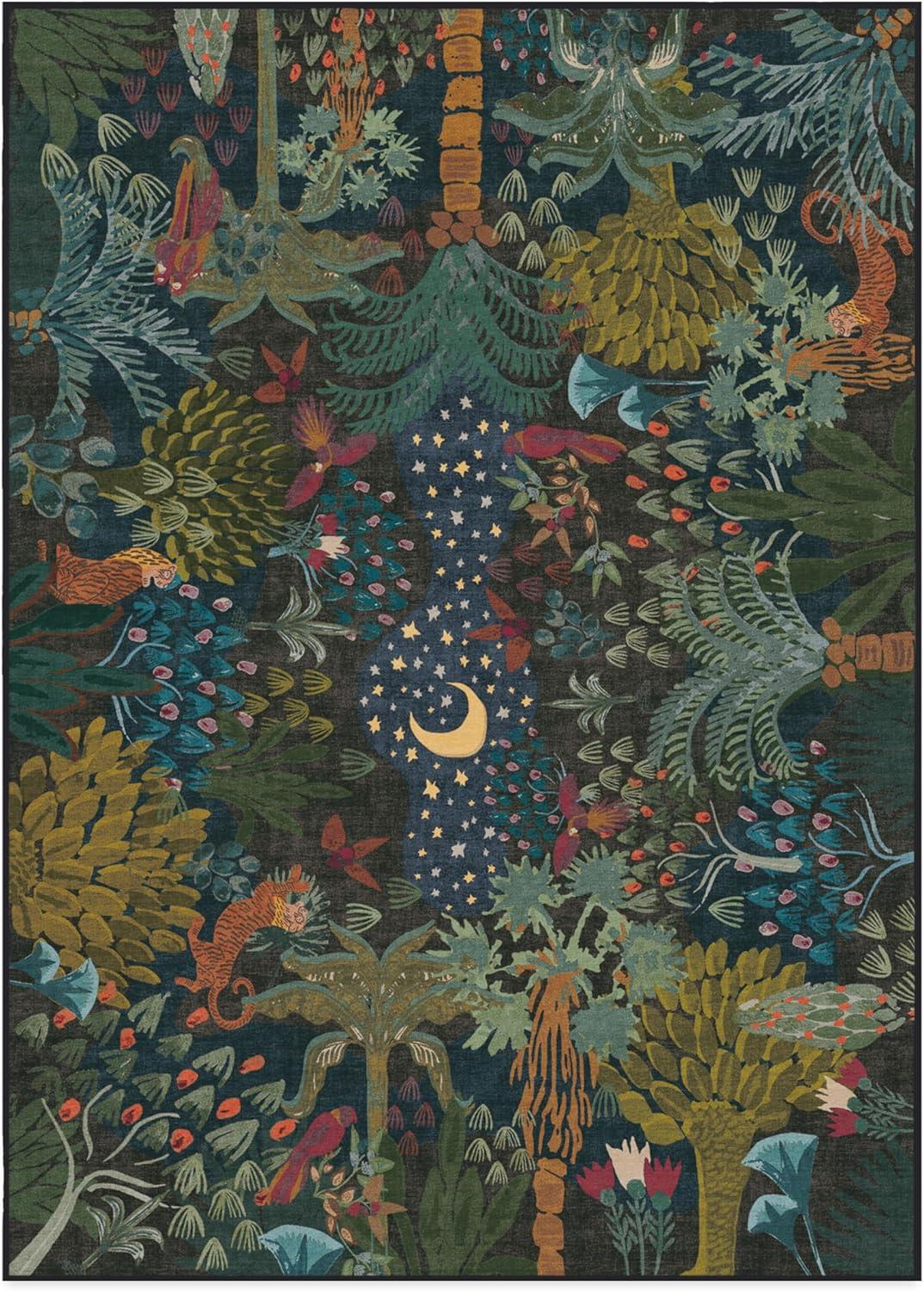 imageRUGGABLE x Justina Blakeney Machine Washable Area Rug Josephine Midnight 4x6 StainResistant NonSlip Medium Rugs for Living Room Bedroom Hallway Entryway ampamp Officewith Standard PadJosephine Midnight Cushioned Pad