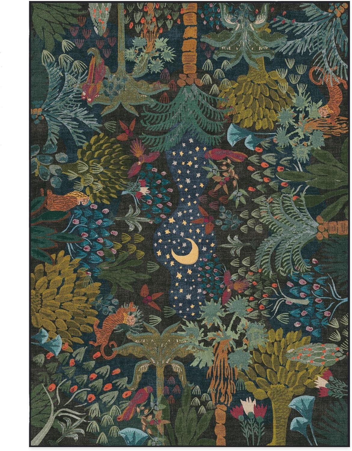 imageRUGGABLE x Justina Blakeney Machine Washable Area Rug Josephine Midnight 4x6 StainResistant NonSlip Medium Rugs for Living Room Bedroom Hallway Entryway ampamp Officewith Standard PadJosephine Midnight Cushioned Pad