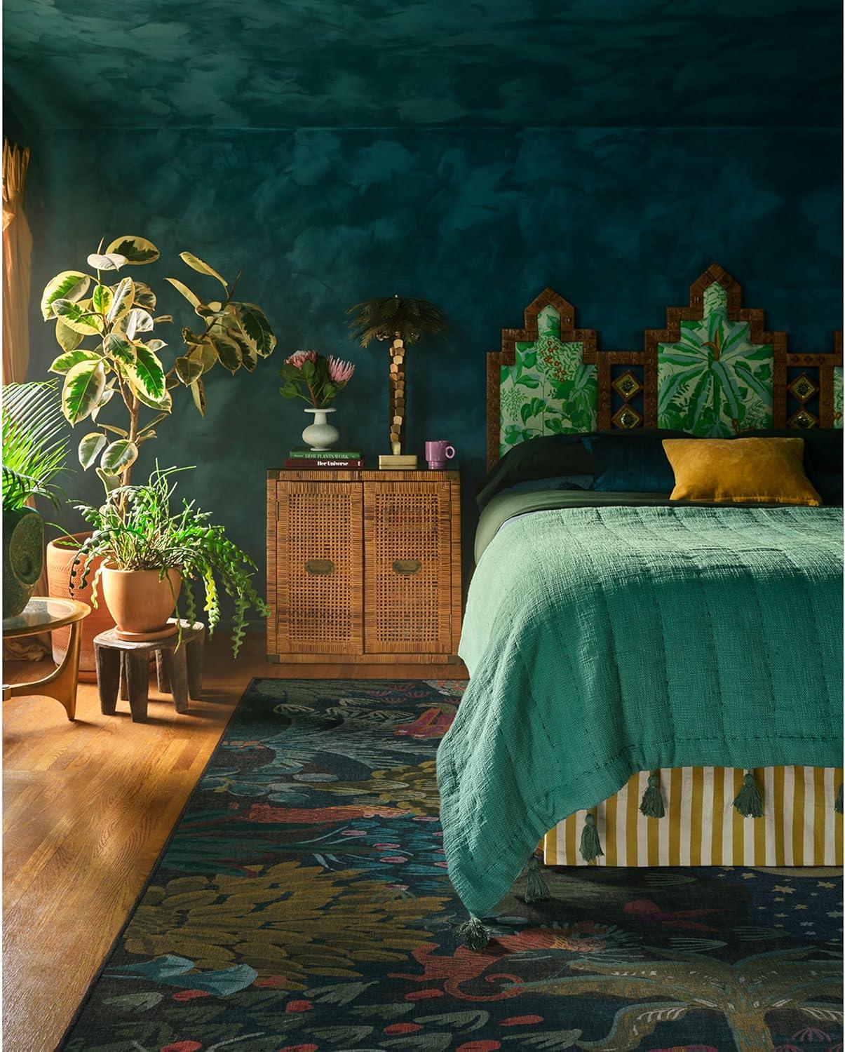 imageRUGGABLE x Justina Blakeney Machine Washable Area Rug Josephine Midnight 4x6 StainResistant NonSlip Medium Rugs for Living Room Bedroom Hallway Entryway ampamp Officewith Standard PadJosephine Midnight Standard Pad