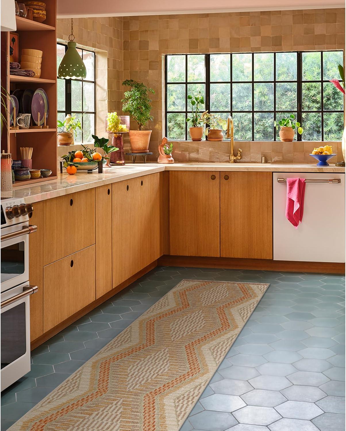 imageRUGGABLE x Justina Blakeney Machine Washable Area Rug Josephine Midnight 4x6 StainResistant NonSlip Medium Rugs for Living Room Bedroom Hallway Entryway ampamp Officewith Standard PadNatural Terra Standard Pad