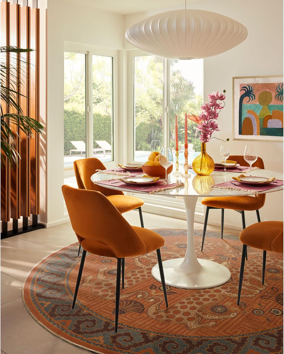 imageRUGGABLE x Justina Blakeney Machine Washable Area Rug Josephine Midnight 4x6 StainResistant NonSlip Medium Rugs for Living Room Bedroom Hallway Entryway ampamp Officewith Standard PadEartha Terracotta Cushioned Pad