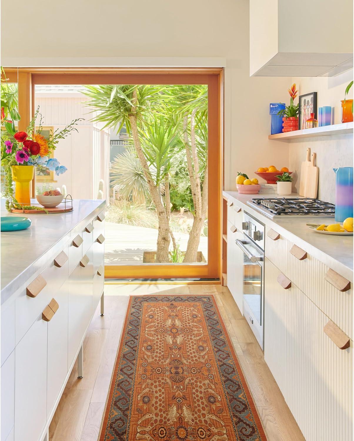 imageRUGGABLE x Justina Blakeney Machine Washable Area Rug Josephine Midnight 4x6 StainResistant NonSlip Medium Rugs for Living Room Bedroom Hallway Entryway ampamp Officewith Standard PadEartha Terracotta Cushioned Pad