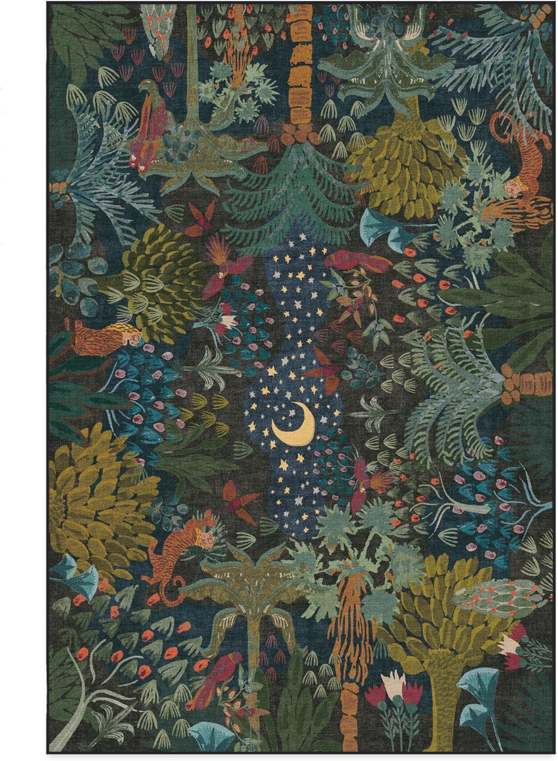 imageRUGGABLE x Justina Blakeney Machine Washable Area Rug Josephine Midnight 4x6 StainResistant NonSlip Medium Rugs for Living Room Bedroom Hallway Entryway ampamp Officewith Standard PadJosephine Midnight Cushioned Pad