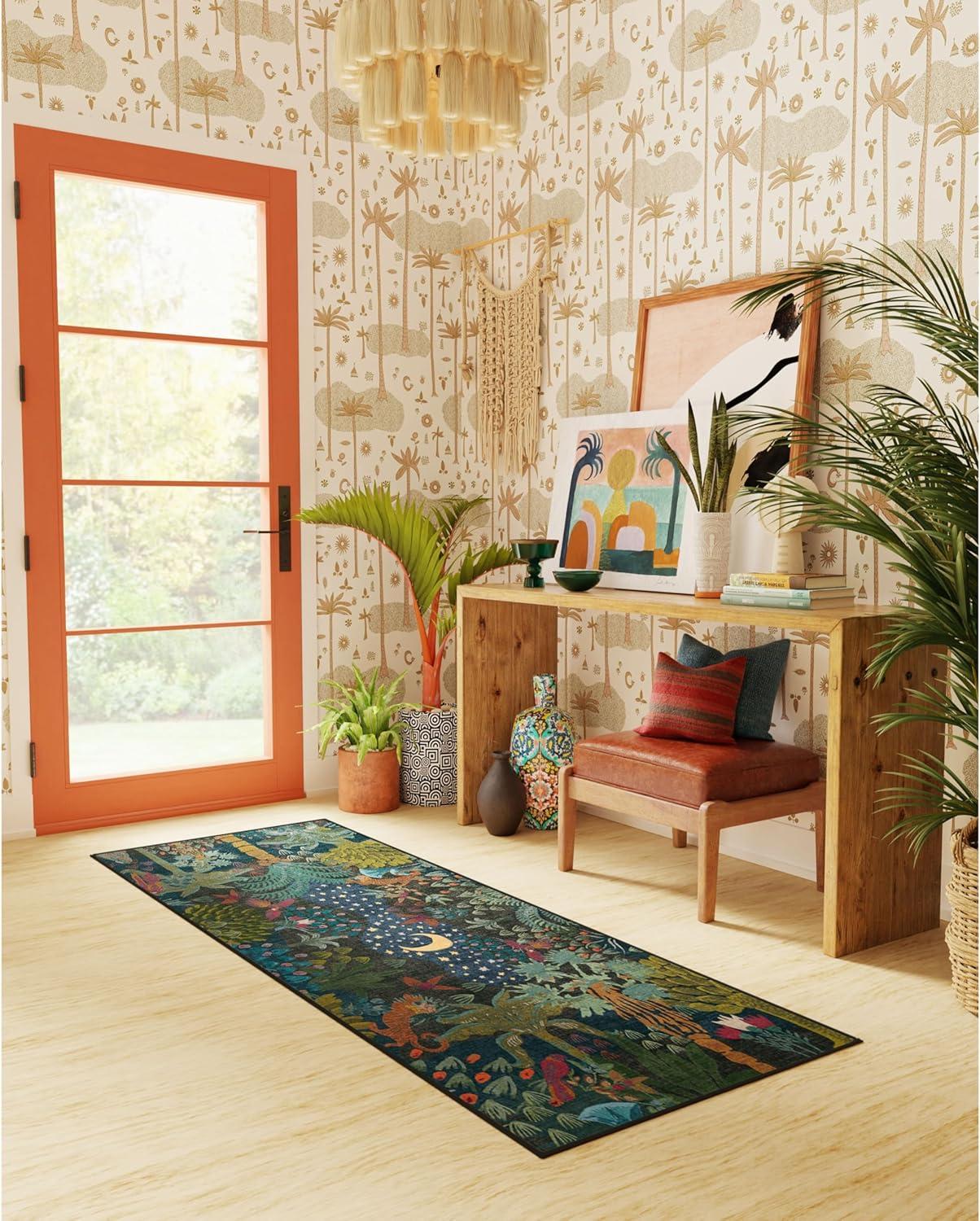 imageRUGGABLE x Justina Blakeney Machine Washable Area Rug Josephine Midnight 4x6 StainResistant NonSlip Medium Rugs for Living Room Bedroom Hallway Entryway ampamp Officewith Standard PadJosephine Midnight Cushioned Pad