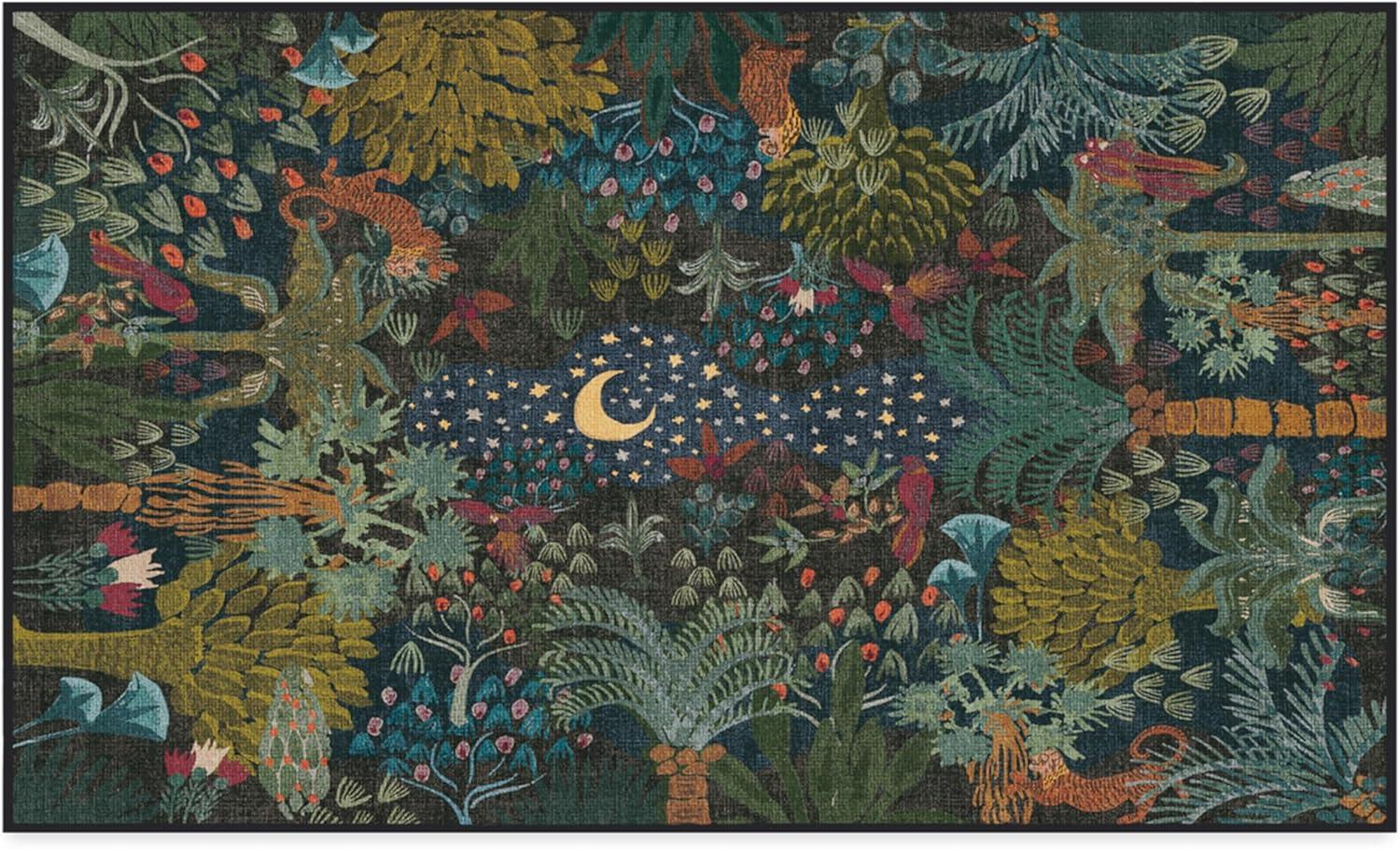 imageRUGGABLE x Justina Blakeney Machine Washable Area Rug Josephine Midnight 4x6 StainResistant NonSlip Medium Rugs for Living Room Bedroom Hallway Entryway ampamp Officewith Standard PadJosephine Midnight Standard Pad