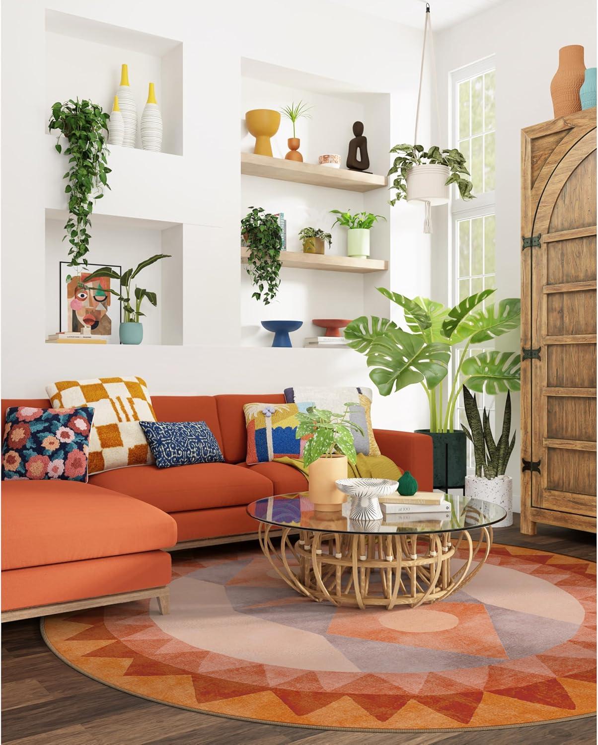 imageRUGGABLE x Justina Blakeney Machine Washable Area Rug Josephine Midnight 4x6 StainResistant NonSlip Medium Rugs for Living Room Bedroom Hallway Entryway ampamp Officewith Standard PadHilma Sunset Standard Pad