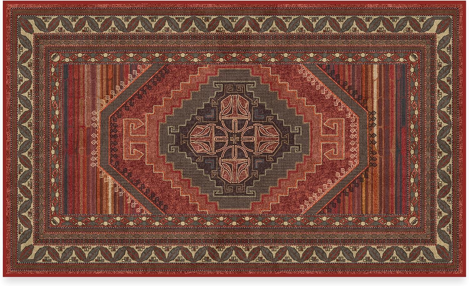 imageRUGGABLE x Star Wars Washable Area Rug Grogu Trellis Ash Grey 3x5 StainResistant NonSlip Small Machine Washable Rugs for Living Room Bedroom Hallway Entryway ampamp Officewith Standard PadB Mandalore Scarlet Red Cushioned Pad