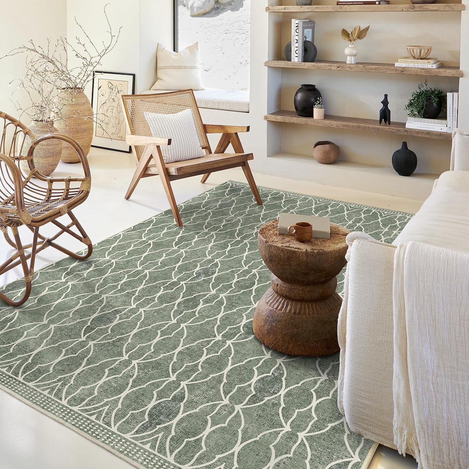 imageRUGGABLE x Star Wars Washable Area Rug Grogu Trellis Ash Grey 3x5 StainResistant NonSlip Small Machine Washable Rugs for Living Room Bedroom Hallway Entryway ampamp Officewith Standard PadGrogu Trellis Sage Green Standard Pad