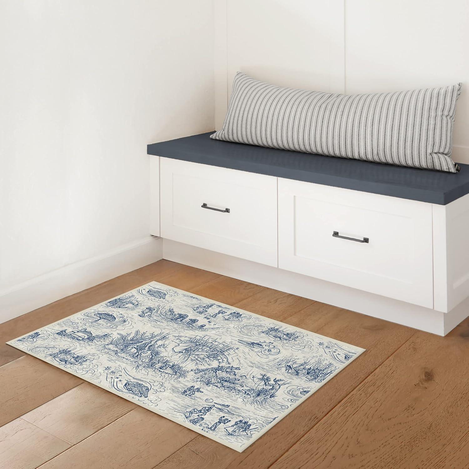 imageRUGGABLE x Star Wars Washable Area Rug Grogu Trellis Ash Grey 3x5 StainResistant NonSlip Small Machine Washable Rugs for Living Room Bedroom Hallway Entryway ampamp Officewith Standard PadEmpire Strikes Back Toile Blue Standard Pad