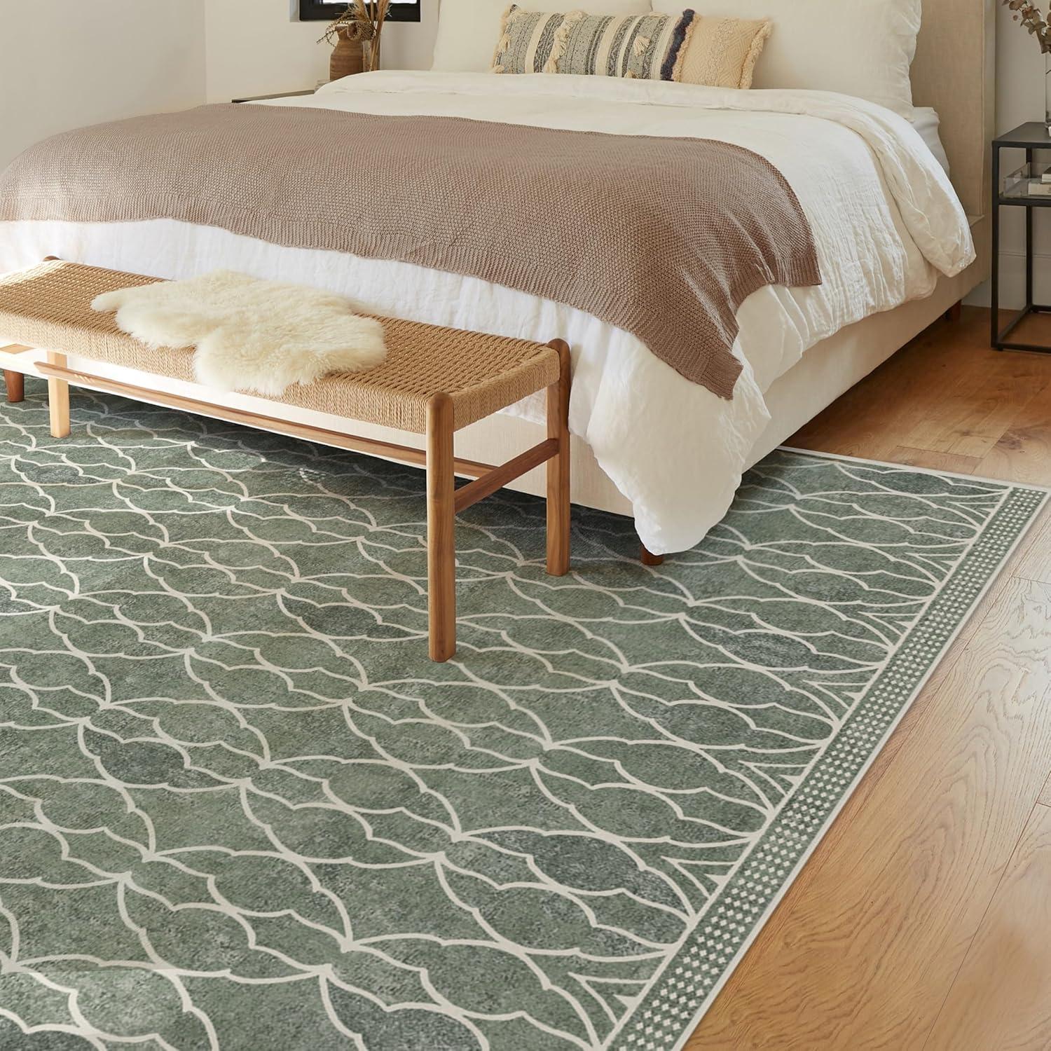 imageRUGGABLE x Star Wars Washable Area Rug Grogu Trellis Ash Grey 3x5 StainResistant NonSlip Small Machine Washable Rugs for Living Room Bedroom Hallway Entryway ampamp Officewith Standard PadGrogu Trellis Sage Green Cushioned Pad