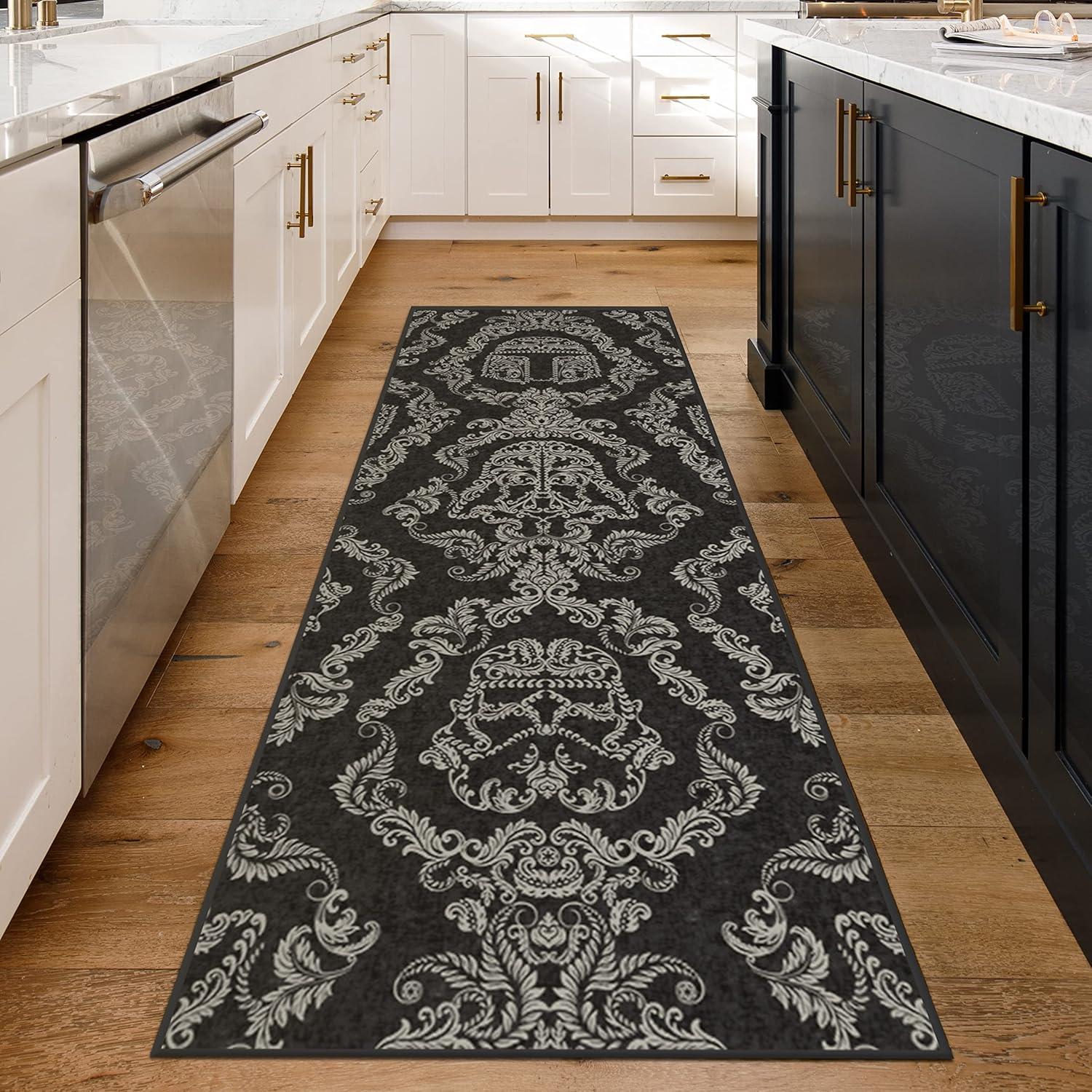 imageRUGGABLE x Star Wars Washable Area Rug Grogu Trellis Ash Grey 3x5 StainResistant NonSlip Small Machine Washable Rugs for Living Room Bedroom Hallway Entryway ampamp Officewith Standard PadDark Side Damask Black Cushioned Pad