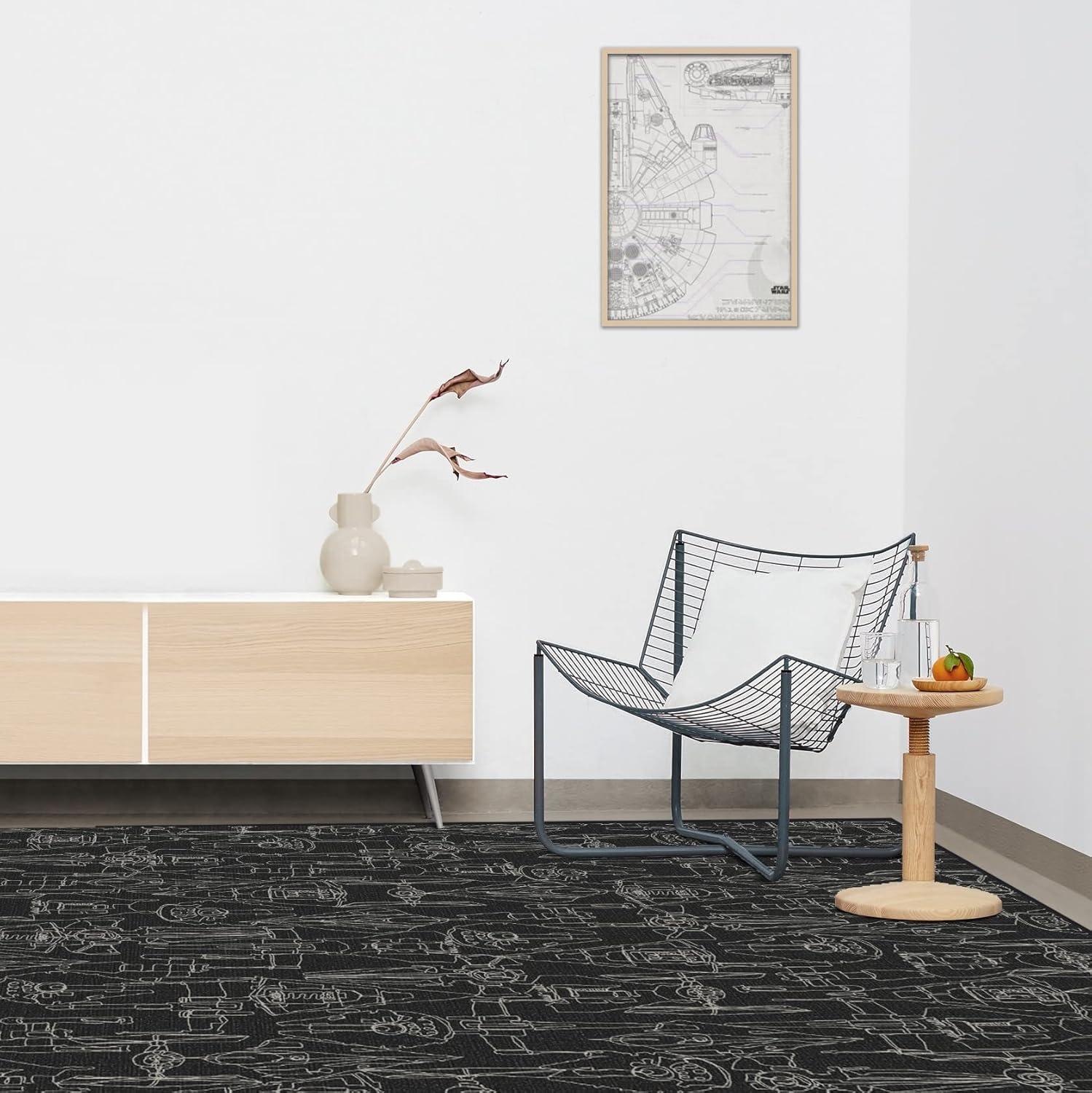 imageRUGGABLE x Star Wars Washable Area Rug Grogu Trellis Ash Grey 3x5 StainResistant NonSlip Small Machine Washable Rugs for Living Room Bedroom Hallway Entryway ampamp Officewith Standard PadArmada Black Cushioned Pad