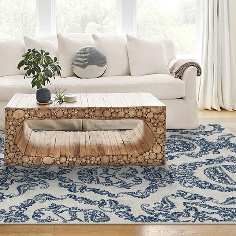 imageRUGGABLE x Star Wars Washable Area Rug Grogu Trellis Ash Grey 3x5 StainResistant NonSlip Small Machine Washable Rugs for Living Room Bedroom Hallway Entryway ampamp Officewith Standard PadDark Side Damask Blue Cushioned Pad