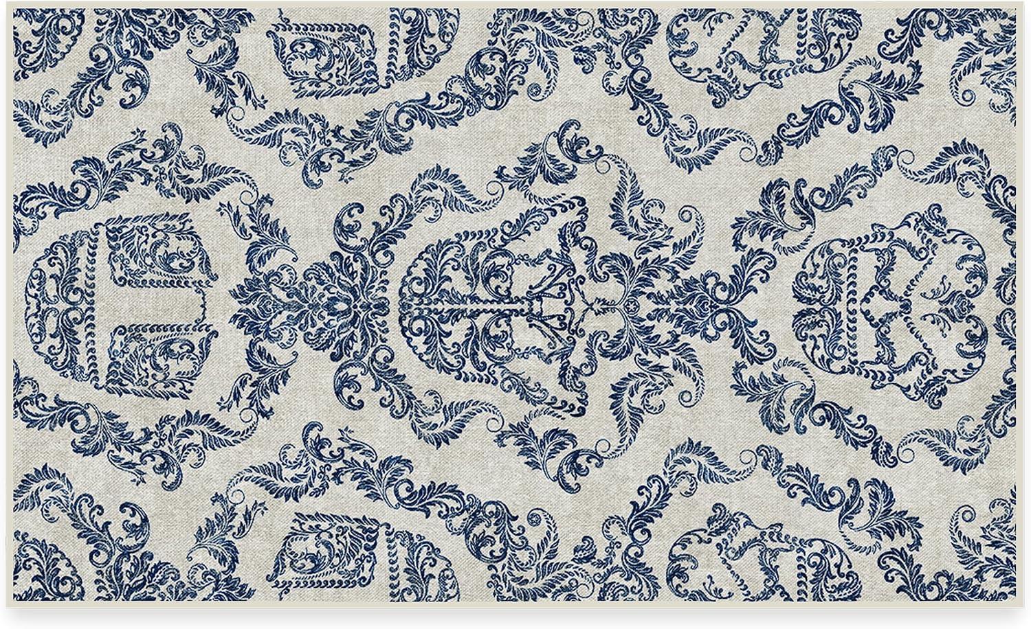 imageRUGGABLE x Star Wars Washable Area Rug Grogu Trellis Ash Grey 3x5 StainResistant NonSlip Small Machine Washable Rugs for Living Room Bedroom Hallway Entryway ampamp Officewith Standard PadDark Side Damask Blue Cushioned Pad