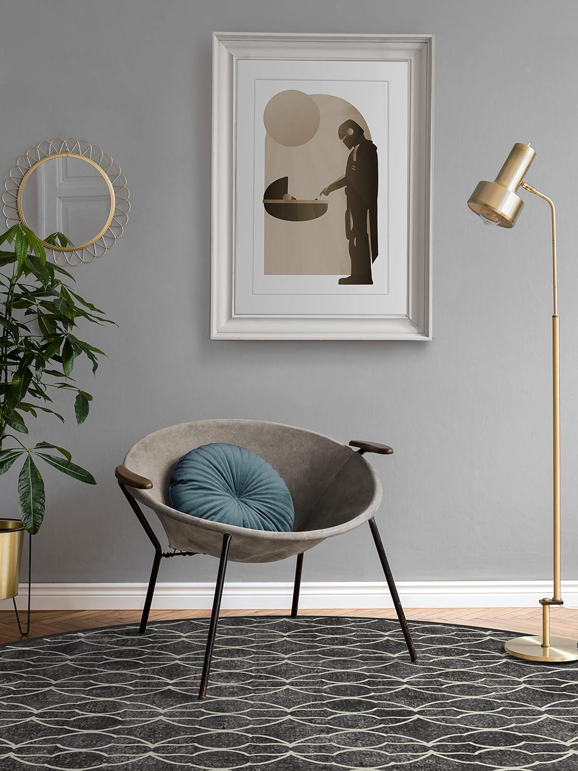 imageRUGGABLE x Star Wars Washable Area Rug Grogu Trellis Ash Grey 3x5 StainResistant NonSlip Small Machine Washable Rugs for Living Room Bedroom Hallway Entryway ampamp Officewith Standard PadGrogu Trellis Black Standard Pad