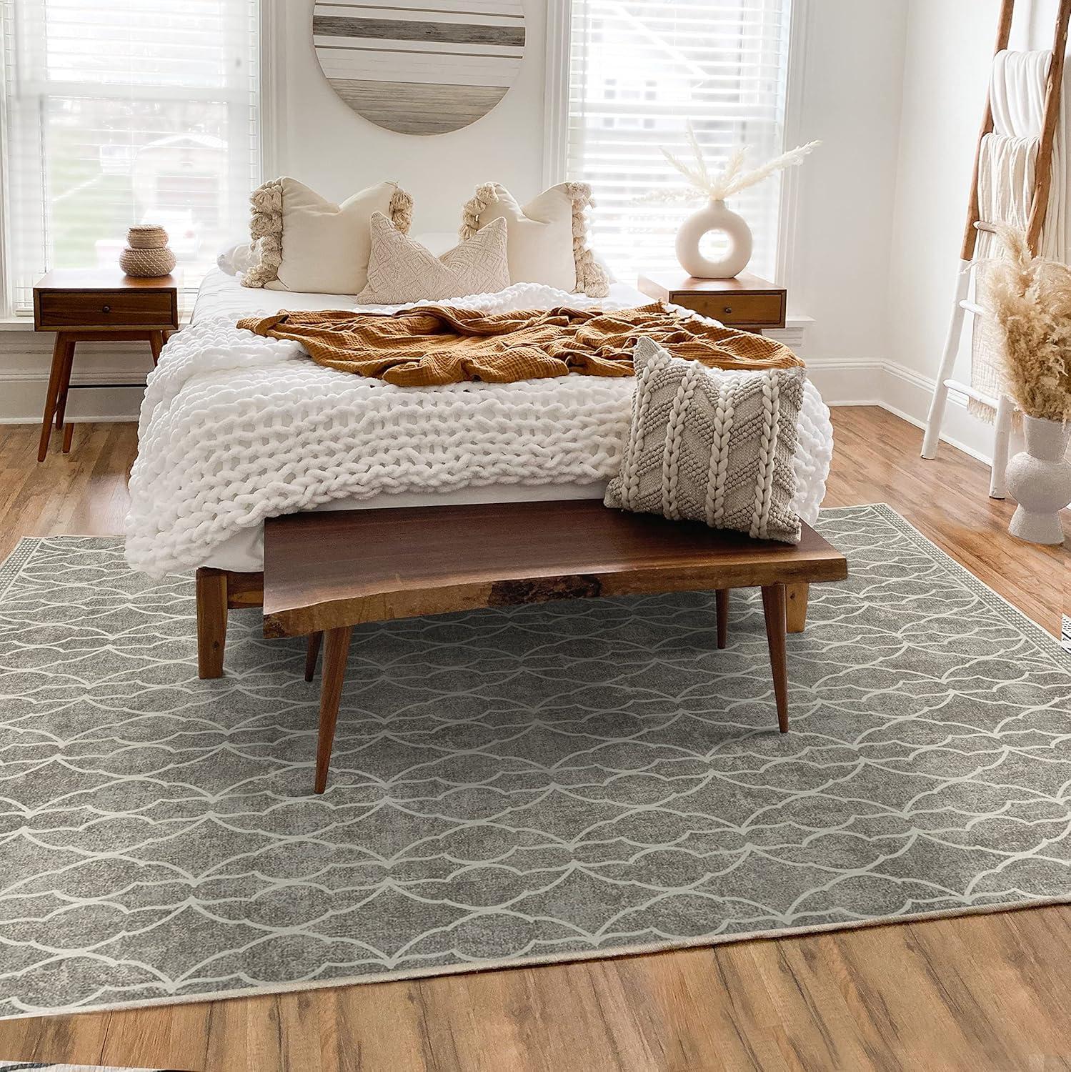 imageRUGGABLE x Star Wars Washable Area Rug Grogu Trellis Ash Grey 3x5 StainResistant NonSlip Small Machine Washable Rugs for Living Room Bedroom Hallway Entryway ampamp Officewith Standard PadGrogu Trellis Ash Grey Cushioned Pad