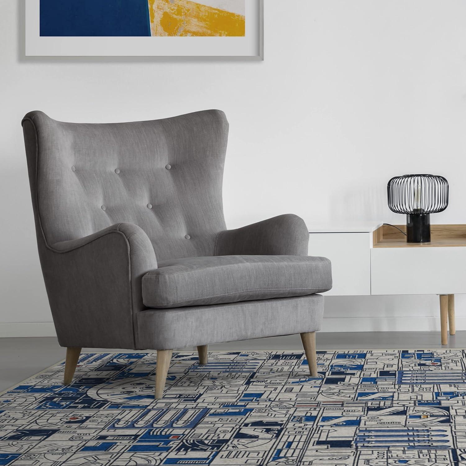 imageRUGGABLE x Star Wars Washable Area Rug Grogu Trellis Ash Grey 3x5 StainResistant NonSlip Small Machine Washable Rugs for Living Room Bedroom Hallway Entryway ampamp Officewith Standard PadSmugglers Geo R2d2 Blue Cushioned Pad