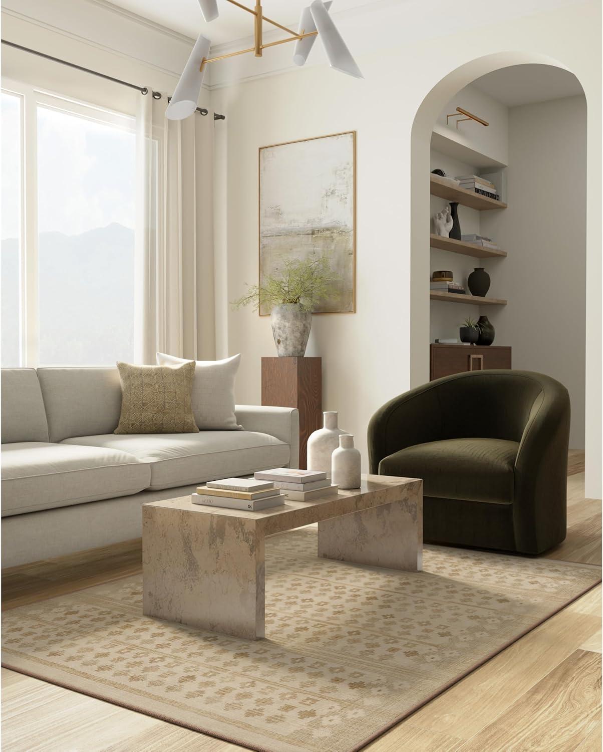 imageRUGGABLE x goop Machine Washable Area Rug Lucia Natural 10x14 StainResistant NonSlip Large Rugs for Living Room Bedroom Hallway Entryway ampamp Officewith Standard PadLucia Natural Standard Pad