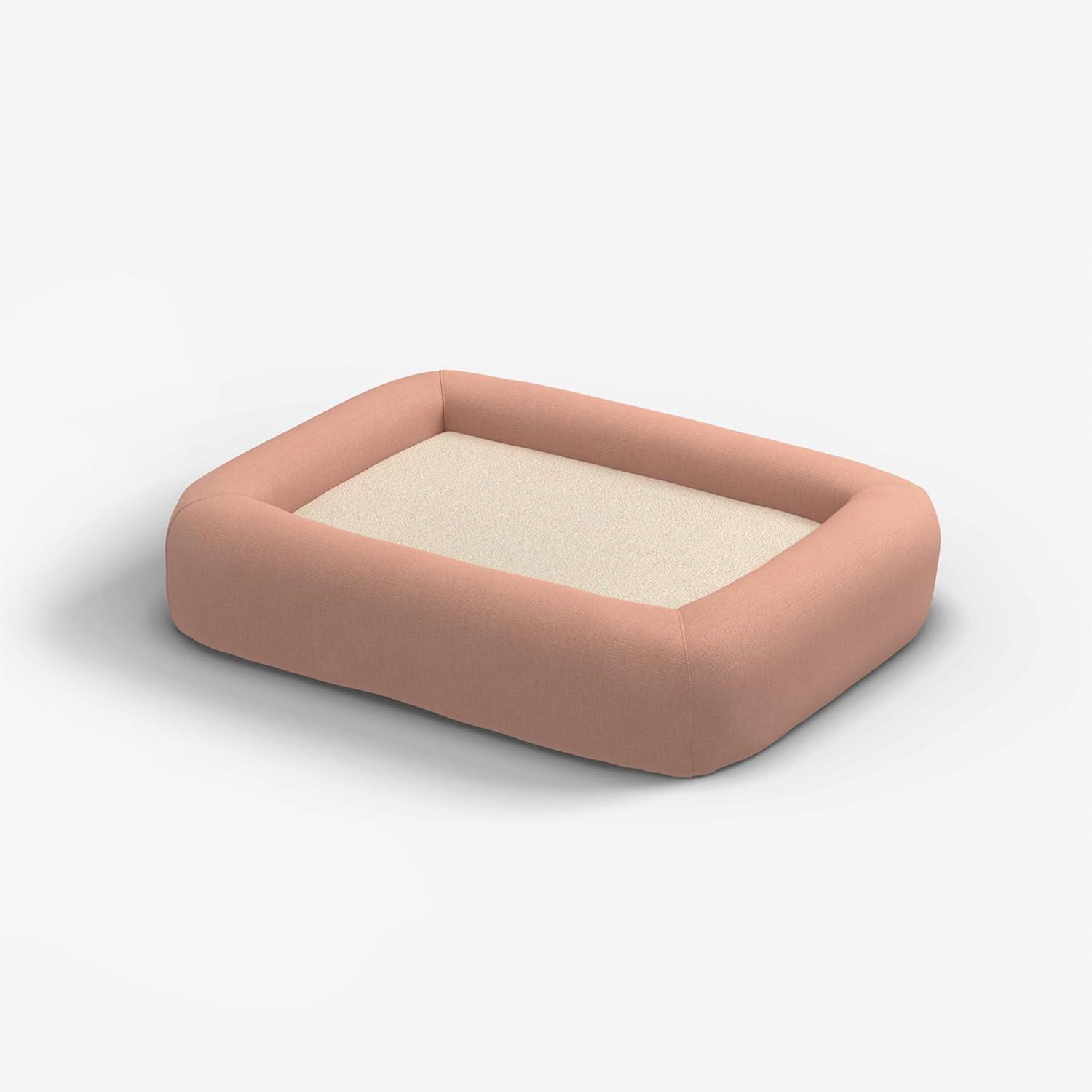 imageRuggable Small Dog Bed Indestructible Washable Waterproof Cover Calming Memory Foam Plush Crate for Dogs 28 inch up to 25lbs Non Slip Couch Premium Donut Bolster Sides Stone GreyCoral Woven