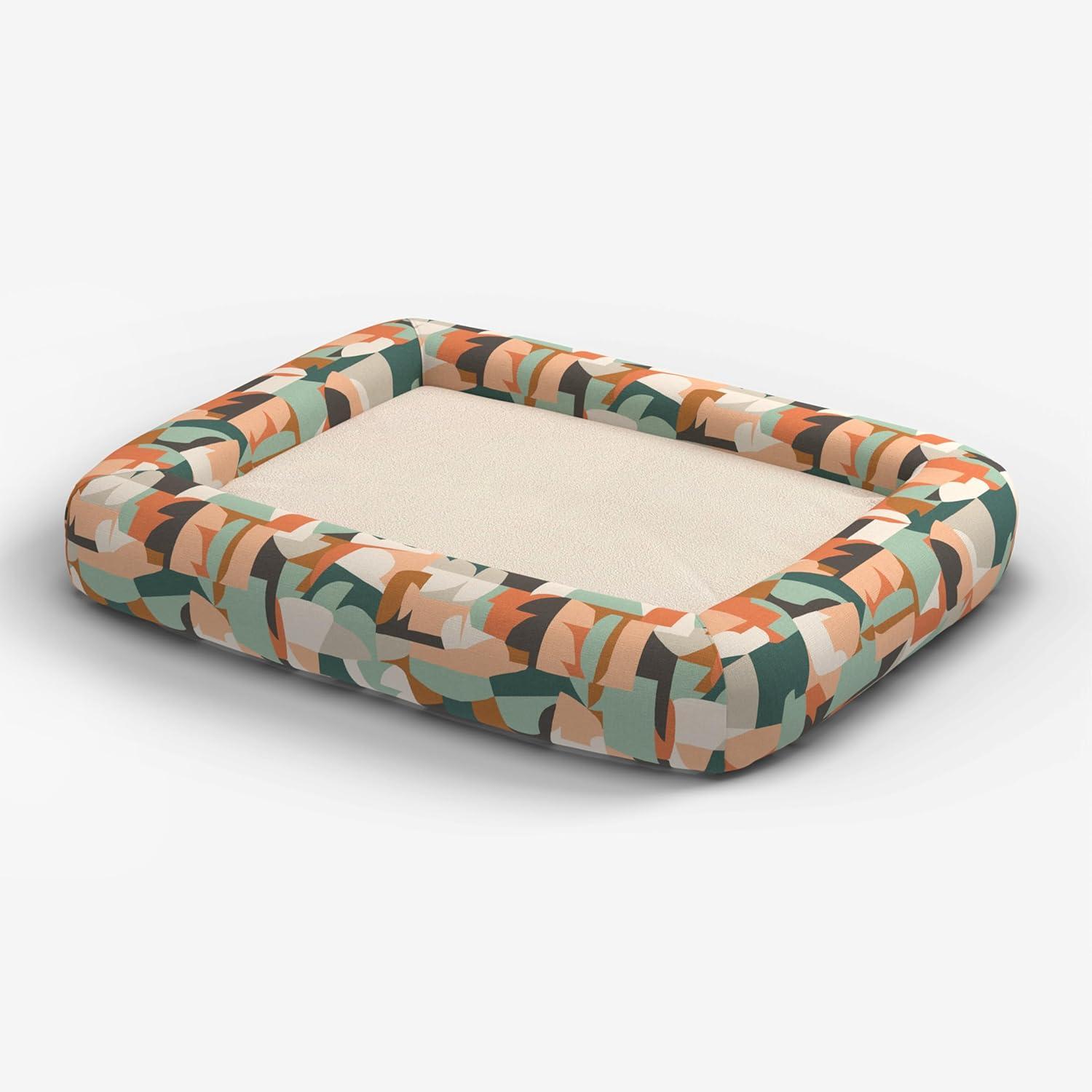 imageRuggable Small Dog Bed Indestructible Washable Waterproof Cover Calming Memory Foam Plush Crate for Dogs 28 inch up to 25lbs Non Slip Couch Premium Donut Bolster Sides Stone GreyEllie Multicolor Woven