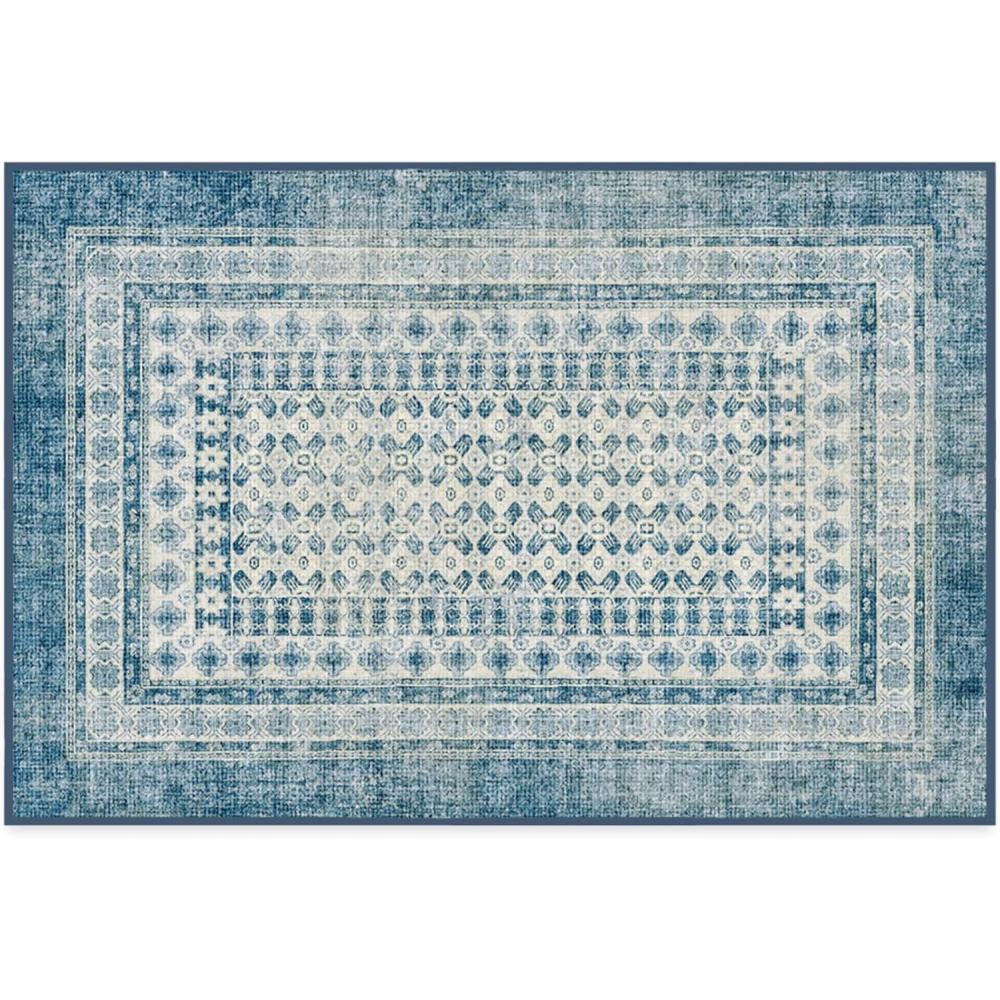 imageRUGGABLE Machine Washable Area Rug  Founders Cyrus Black 2x3 StainResistant NonSlip  Small Washable Rugs for Living Room Bedroom Hallway Entryway ampamp Officewith Standard PadCyrus Ocean  Ivory  Cushioned Pad