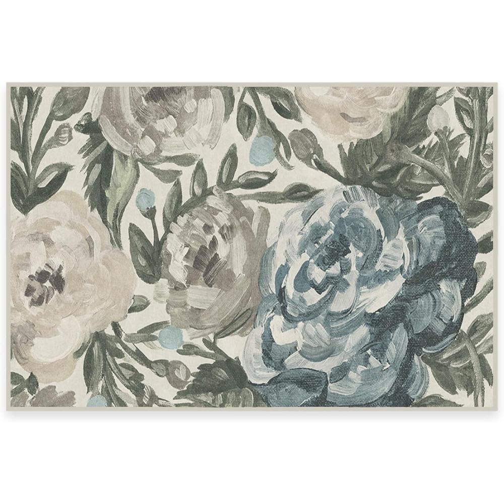 imageRUGGABLE Washable Area Rug Camellia Midnight 3x5 StainResistant NonSlip Small Machine Washable Rugs for Living Room Bedroom Hallway Entryway ampamp Officewith Standard PadJade Cushioned Pad