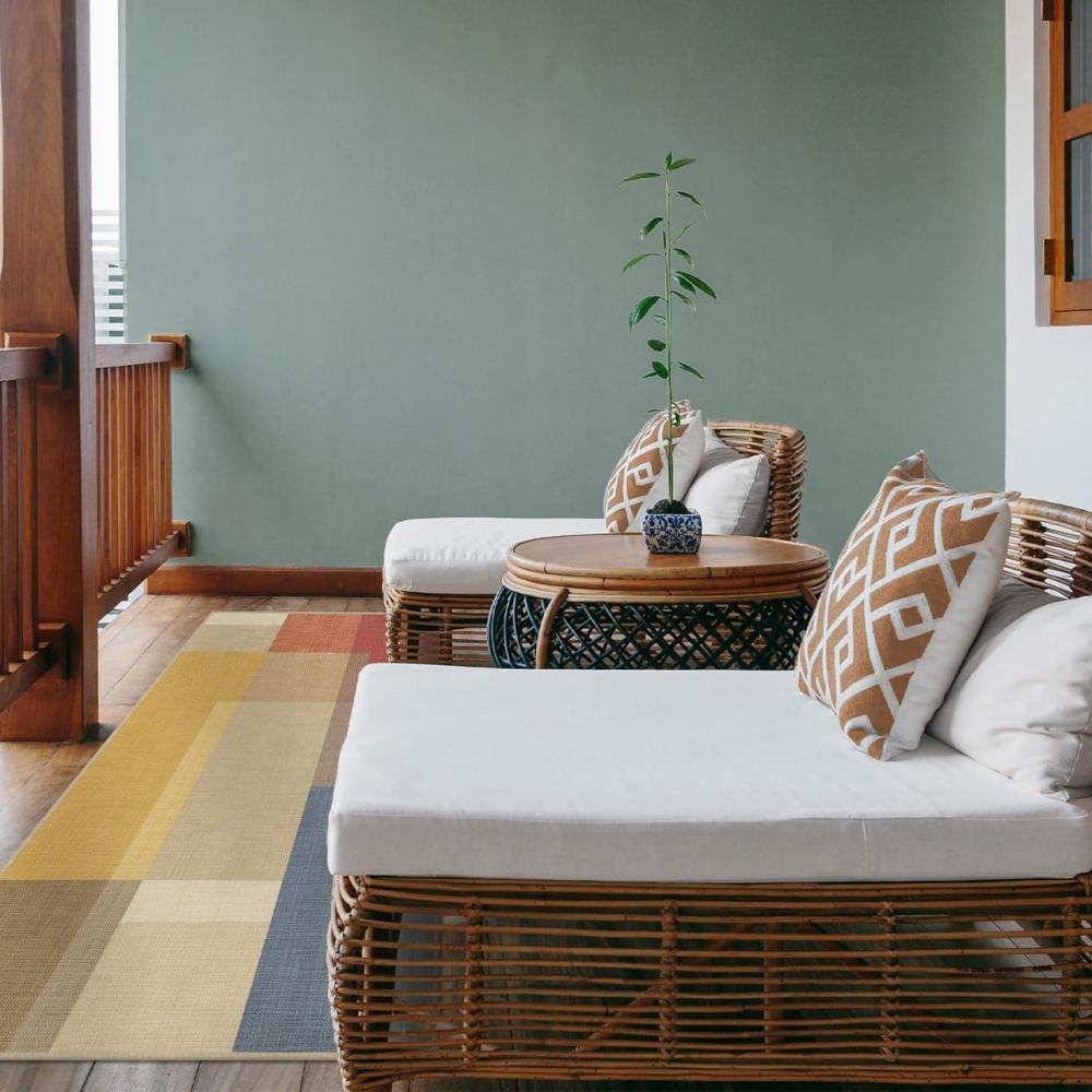 imageRUGGABLE Washable Area Rug Outdoor Watercolor Waves Copper Jade 5x7 StainResistant NonSlip Medium Machine Washable Rugs for Entryway Patio Balcony Deck ampamp Porchwith Standard PadCampo Multicolor Standard Pad