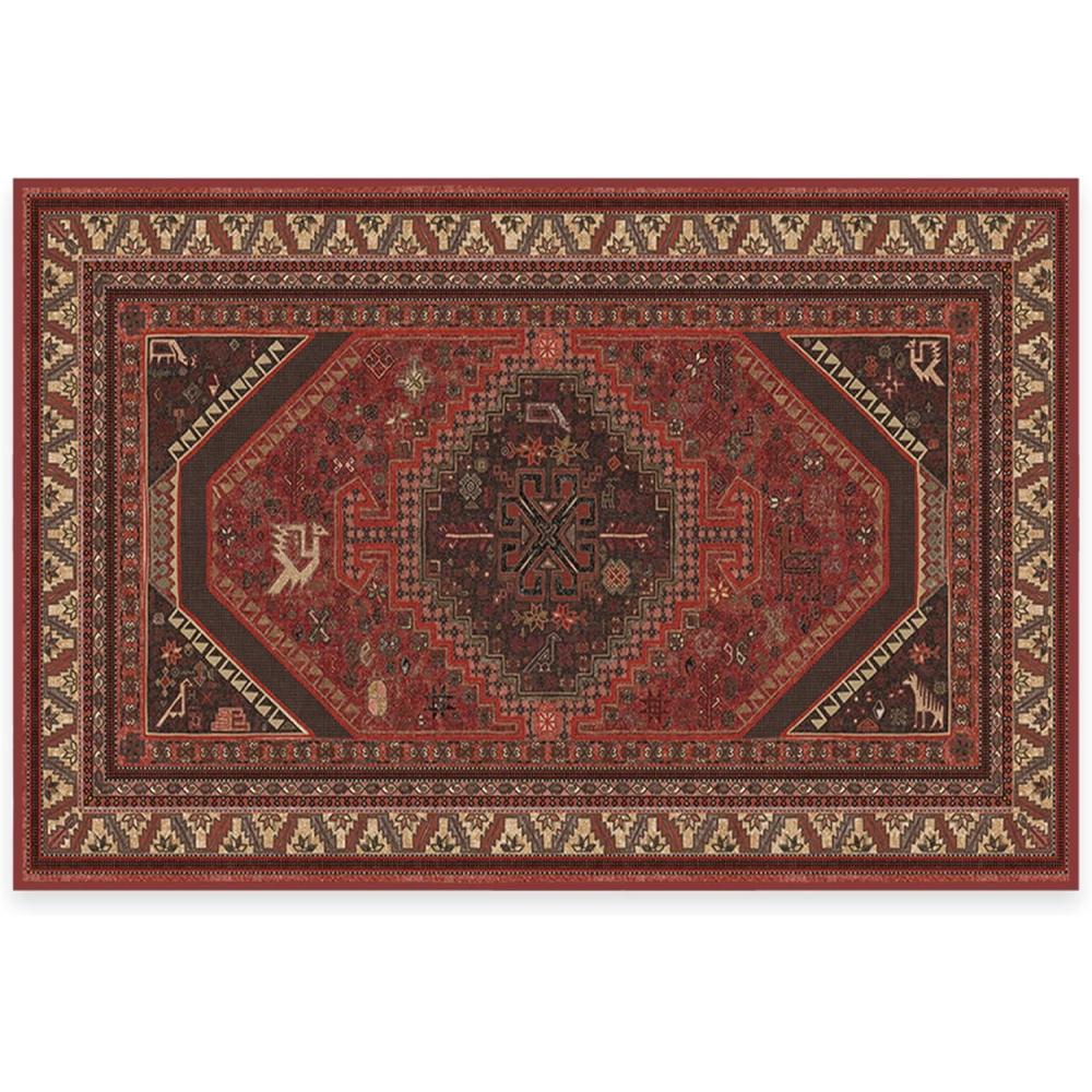 imageRUGGABLE Washable Area Rug Zareen Scarlet Red 6x9 StainResistant NonSlip Medium Machine Washable Rugs for Living Room Bedroom Hallway Entryway ampamp Officewith Standard PadScarlet Red Cushioned Pad