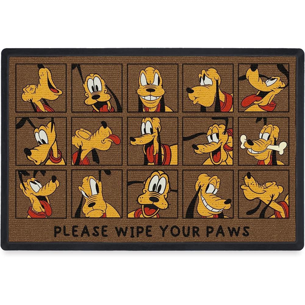 imageRUGGABLE Washable Front Doormat  Disney Plutos Paws 2x3 IndoorOutdoor Doormat  FadeResistant Durable NonSlip  Welcome Mat for Entryway Hallway Bathroom ampamp Decor  with Standard PadPlutos Paws  Standard Pad