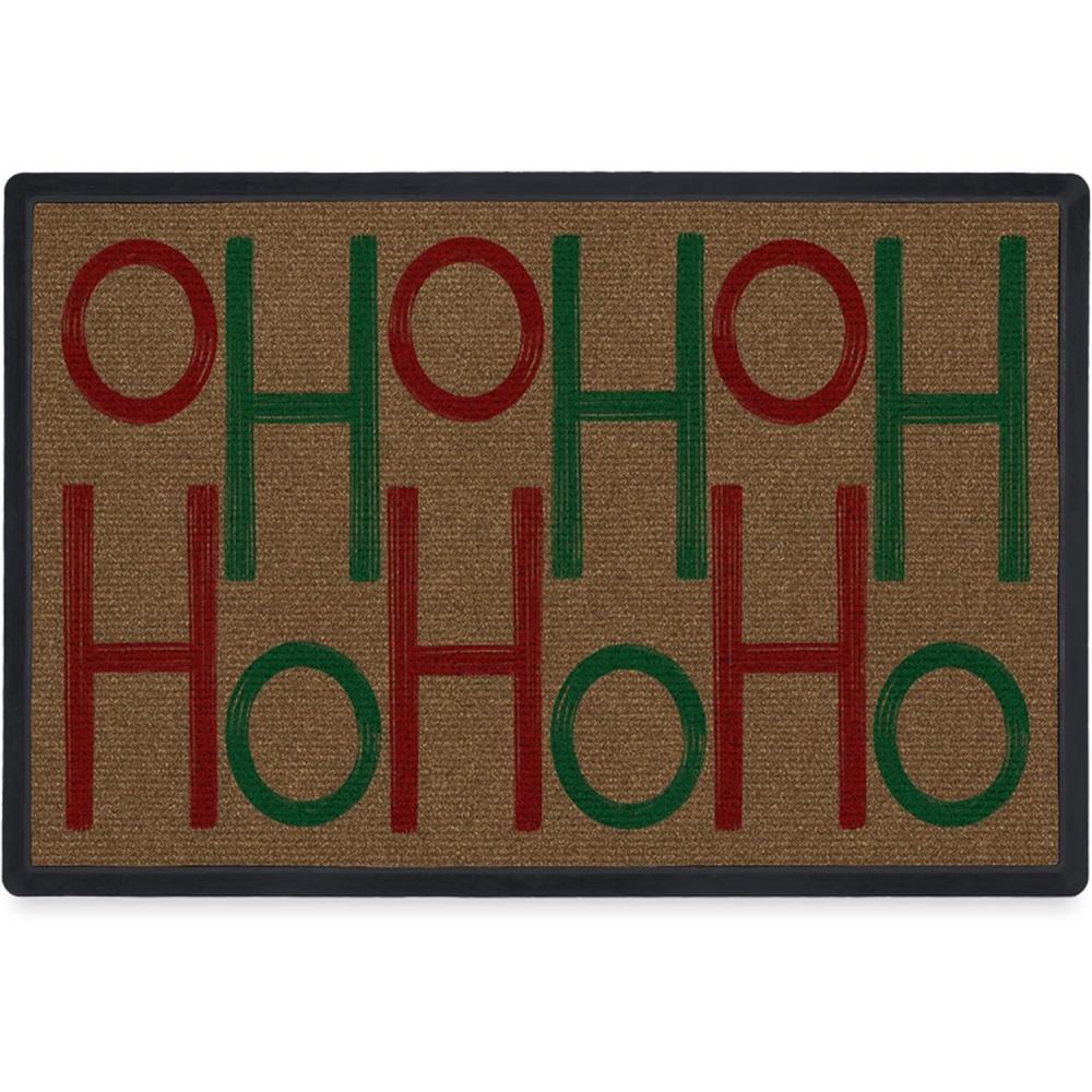 imageRUGGABLE Washable Front Doormat  Hohoho Red and Green 2x3 IndoorOutdoor Doormat  FadeResistant Durable NonSlip  Welcome Mat for Entryway Hallway Bathroom ampamp Decor  with Standard PadHohoho Red and Green  Standard Pad
