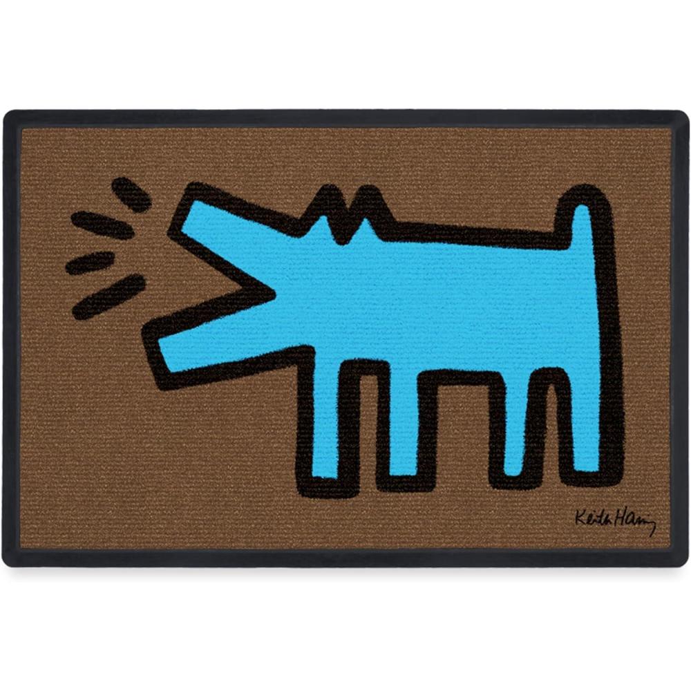 imageRUGGABLE Washable Front Doormat  Welcome 2x3 IndoorOutdoor Doormat  FadeResistant Durable NonSlip  Welcome Mat for Entryway Hallway Bathroom ampamp Decor  with Standard PadKeith Haring Barking Dog Blue
