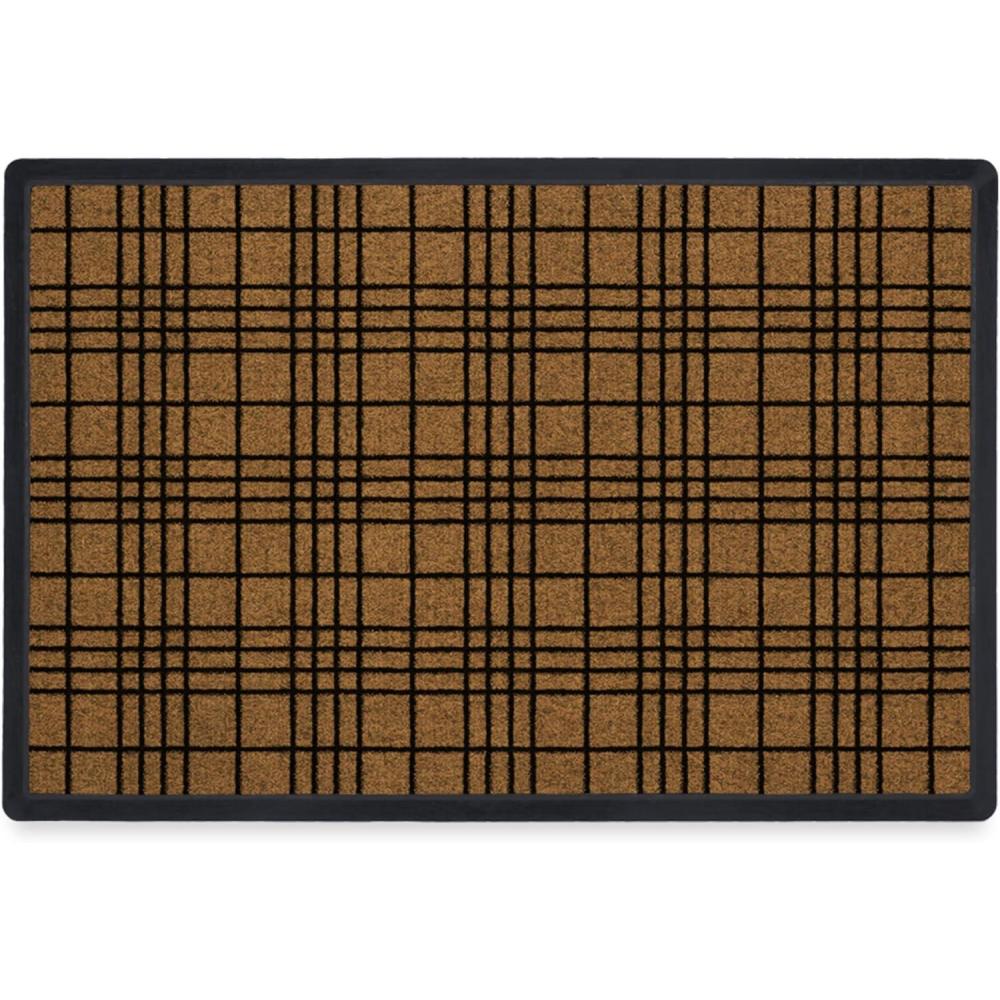 imageRUGGABLE Washable Front Doormat  Welcome 2x3 IndoorOutdoor Doormat  FadeResistant Durable NonSlip  Welcome Mat for Entryway Hallway Bathroom ampamp Decor  with Standard PadLinea Plaid