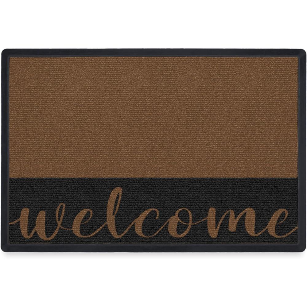 imageRUGGABLE Washable Front Doormat  Welcome 2x3 IndoorOutdoor Doormat  FadeResistant Durable NonSlip  Welcome Mat for Entryway Hallway Bathroom ampamp Decor  with Standard PadWelcome