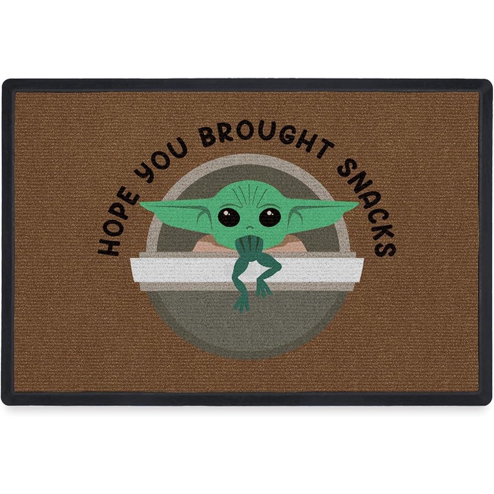 imageRUGGABLE Washable Front DoormatGreen Grogu Galactic Welcome Greeting 2x3 IndoorOutdoor DoormatFadeResistant Durable NonSlipWelcome Mat for Entryway Hallway Bathroom Decorwith Standard PadGreen Grogu Snacks  Standard Pad