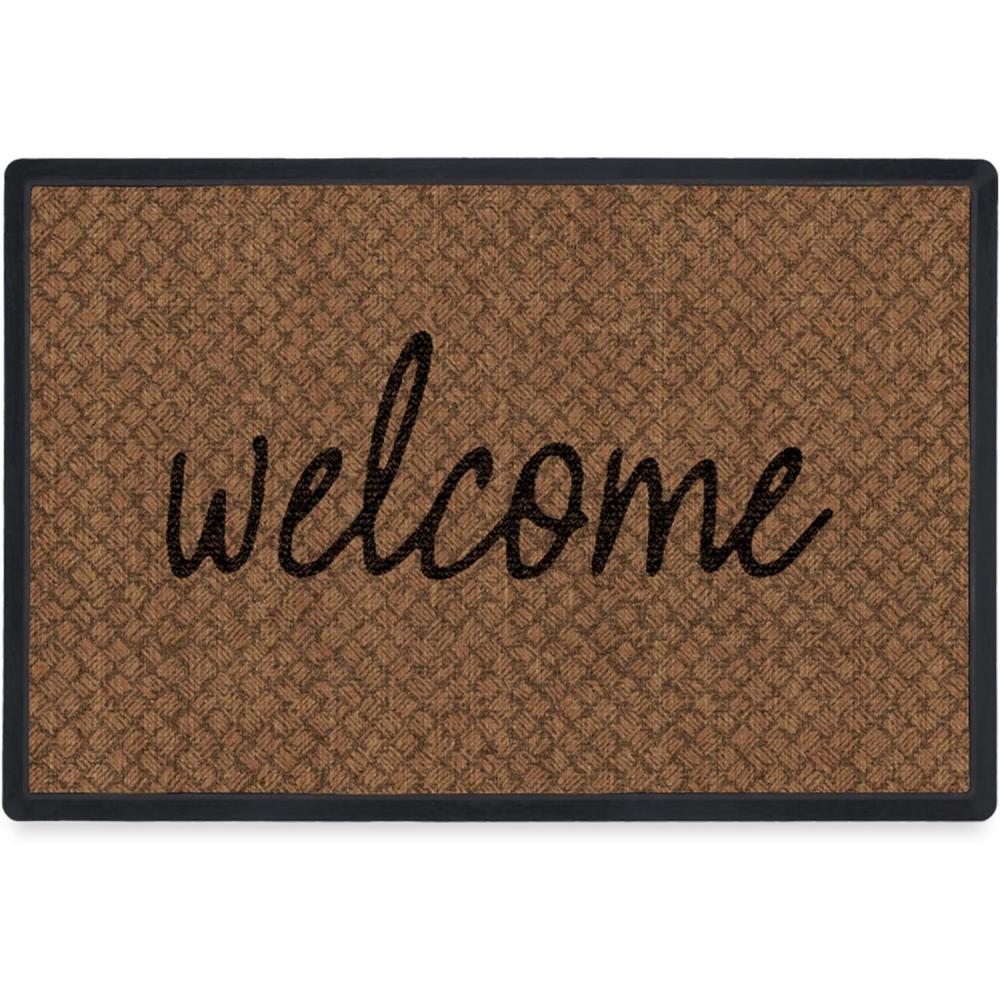 imageRUGGABLE Washable Front Entryway 2x3 Welcome Door Mat The Home Edit Welcome Premium Doormat for Indoor Outdoor Entry with Gripper Non Slip Pad