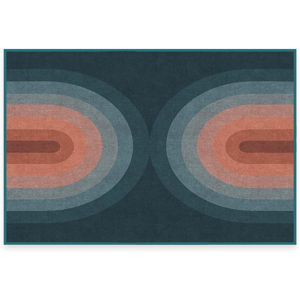 imageRUGGABLE Washable Modern Area Rug  Absida Rainbow 5x7 StainResistant NonSlip  Medium Machine Washable Rugs for Living Room Bedroom Hallway Entryway ampamp Officewith Standard PadTeal  Cushioned Pad