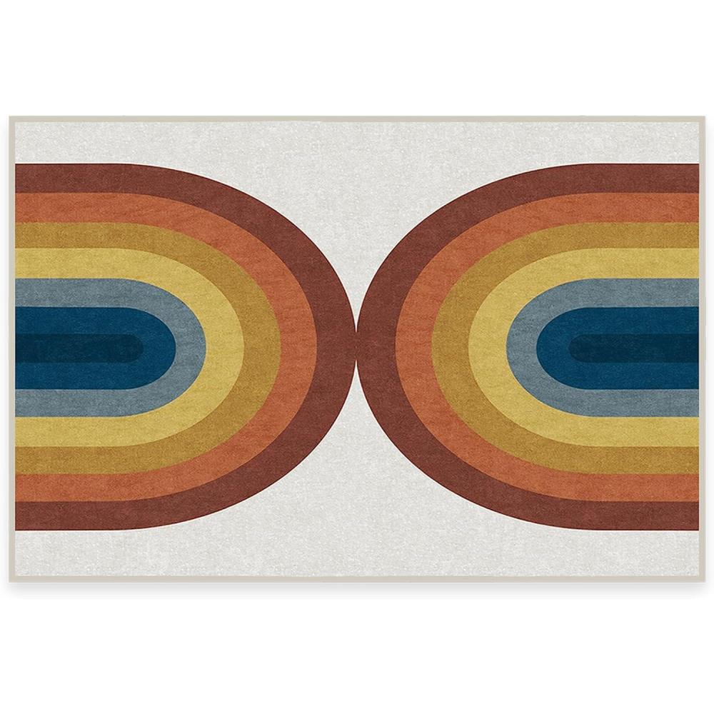 imageRUGGABLE Washable Modern Area Rug  Absida Rainbow 5x7 StainResistant NonSlip  Medium Machine Washable Rugs for Living Room Bedroom Hallway Entryway ampamp Officewith Standard PadRainbow  Standard Pad