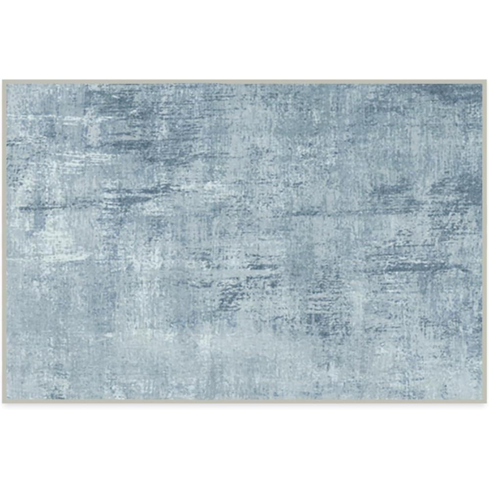 imageRUGGABLE Washable Modern Area Rug Impasto Natural 3x5 StainResistant NonSlip Small Machine Washable Rugs for Living Room Bedroom Hallway Entryway ampamp Officewith Standard PadSlate Blue Standard Pad