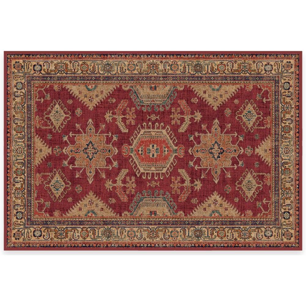 imageRUGGABLE Washable Vintage Area Rug  Cambria Ruby 3x5 StainResistant NonSlip  Small Machine Washable Rugs for Living Room Bedroom Hallway Entryway ampamp Officewith Standard PadRuby  Cushioned Pad