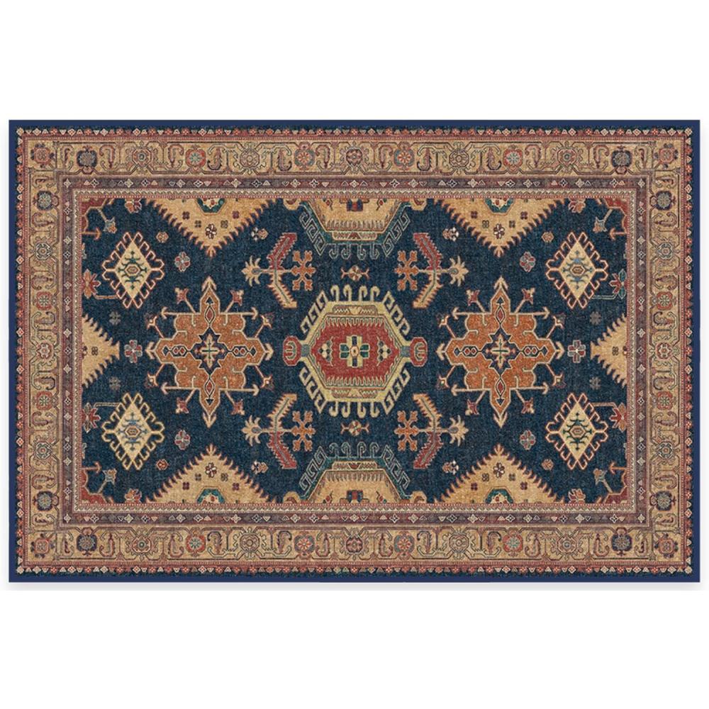 imageRUGGABLE Washable Vintage Area Rug  Cambria Ruby 3x5 StainResistant NonSlip  Small Machine Washable Rugs for Living Room Bedroom Hallway Entryway ampamp Officewith Standard PadSapphire  Cushioned Pad